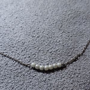 Dainty silver and pearl choker